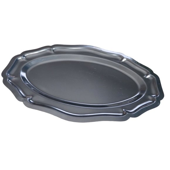 Vintage Stainless Steel Tray Vanity Serving Trinket Cosmetic Dresser Table - Picture 4 of 13